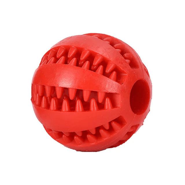 Extra - Tough Tooth Cleaning Rubber Treat Ball - PawPlaza