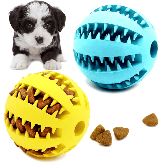 Extra - Tough Tooth Cleaning Rubber Treat Ball - PawPlaza