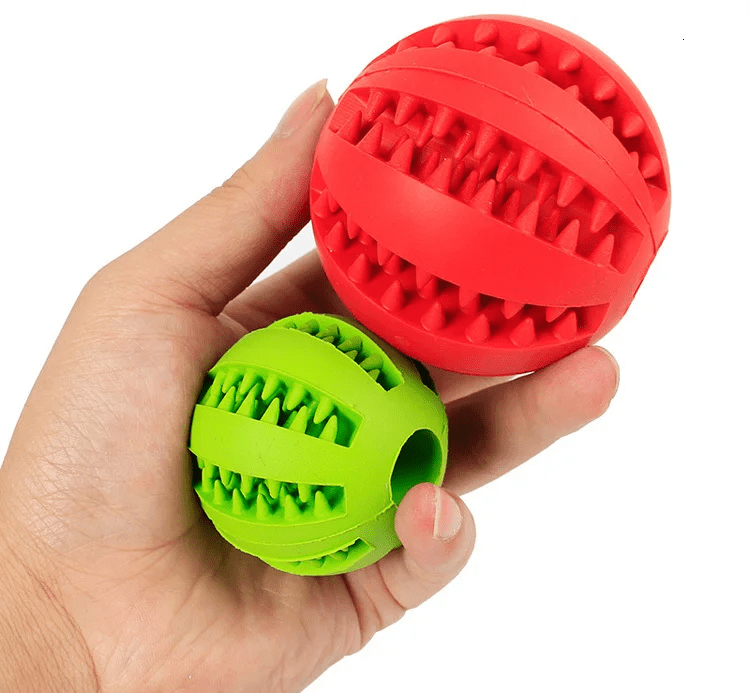 Extra - Tough Tooth Cleaning Rubber Treat Ball - PawPlaza