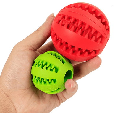 Extra - Tough Tooth Cleaning Rubber Treat Ball - PawPlaza