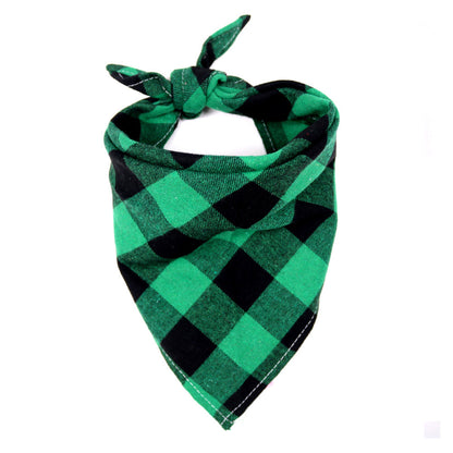 Plaid Pattern Dog Bandana Scarf