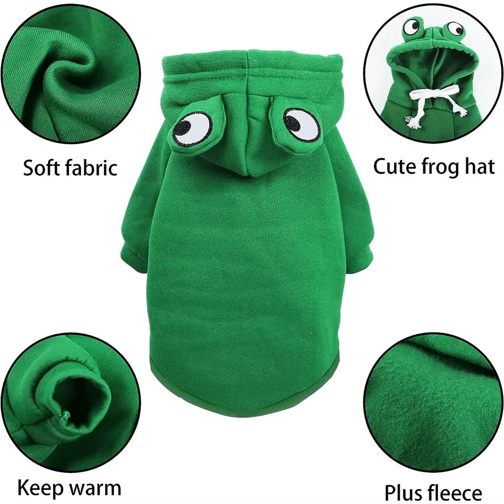 Frog Hoodie Pet Costume - PawPlaza