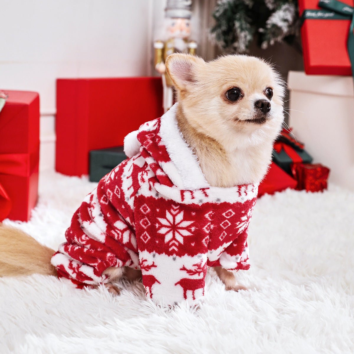 Full - Body Super Soft Fleece Christmas Hoodie - PawPlaza