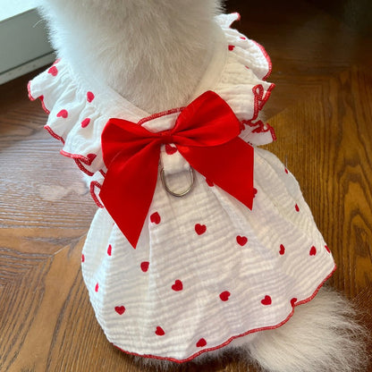 Heart Bow Love Summer Dress - PawPlaza