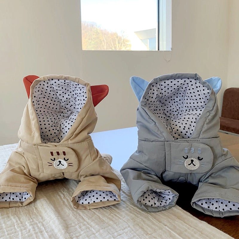 Hooded Cat Cartoon Coat - PawPlaza