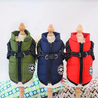 Waterproof Winter Jacket Vest With Harness