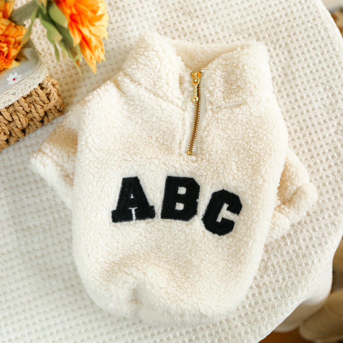 Fluffy ABC Zipper Jacket