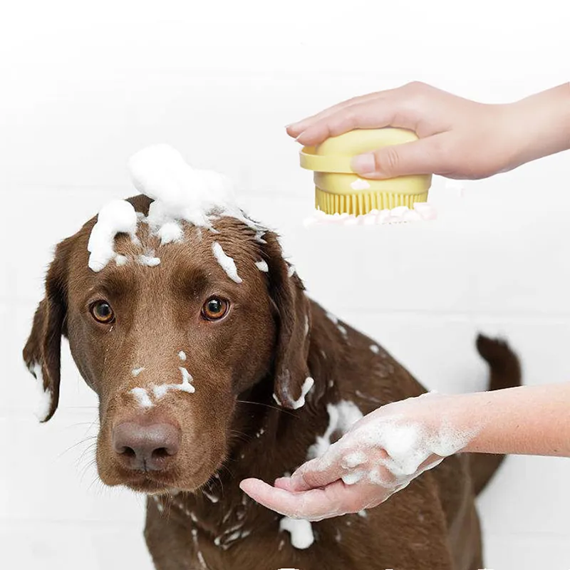 Shampoo-Seifenspender aus Silikon für Haustier-Badebürste