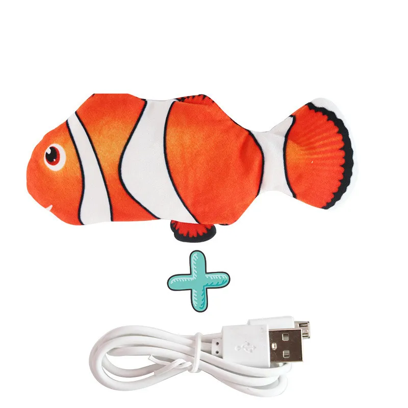 Electric Moving Fish Cat Toy Catnip Plush Fish Robot Toy