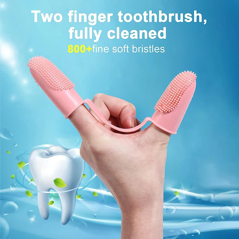 Silicone Two Finger Pet Toothbush