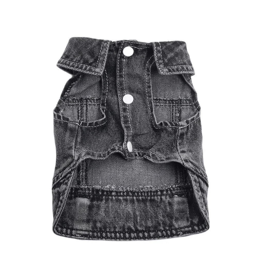 Indigo Denim Harness Vest - PawPlaza