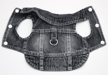 Indigo Denim Harness Vest - PawPlaza