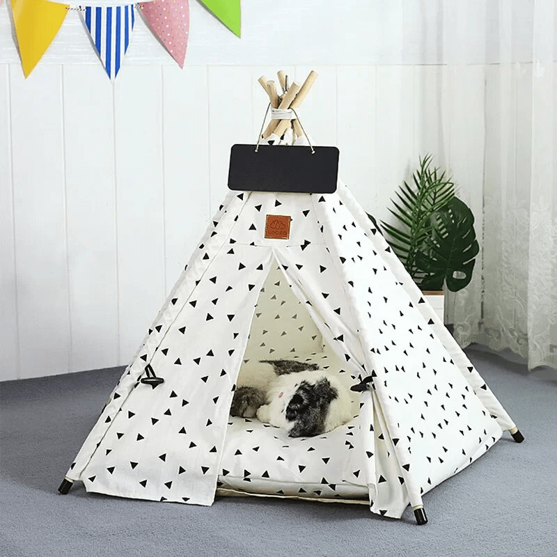 Indoor Tipi Tent Pet House - PawPlaza