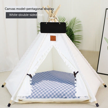 Indoor Tipi Tent Pet House - PawPlaza