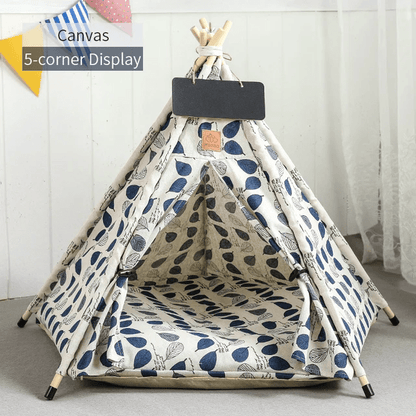 Indoor Tipi Tent Pet House - PawPlaza
