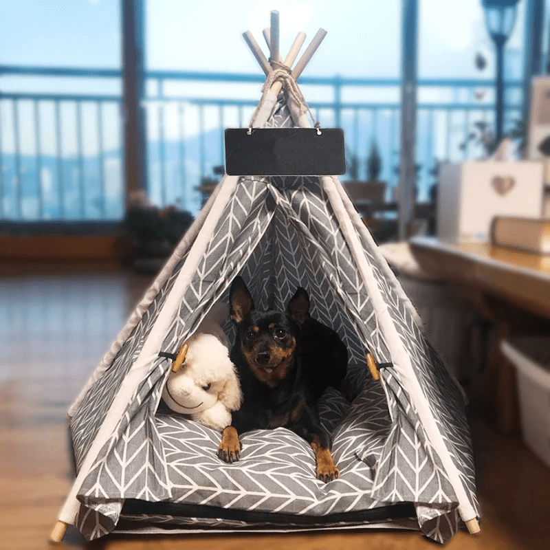 Indoor Tipi Tent Pet House - PawPlaza