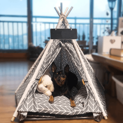 Indoor Tipi Tent Pet House - PawPlaza