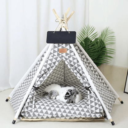 Indoor Tipi Tent Pet House - PawPlaza