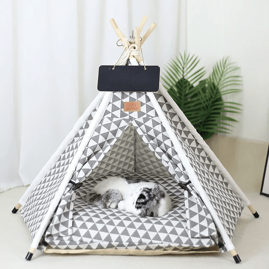 Indoor Tipi Tent Pet House - PawPlaza