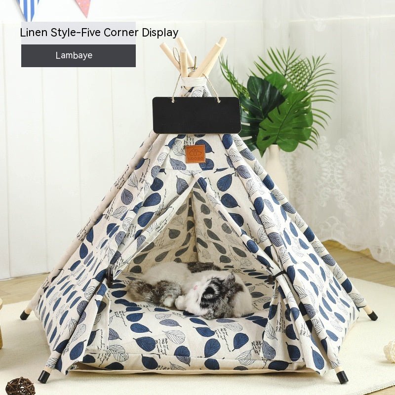 Indoor Tipi Tent Pet House - PawPlaza