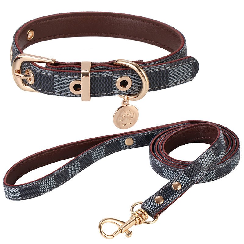 Pawsh & Posh Leather Collar Set - PawPlaza