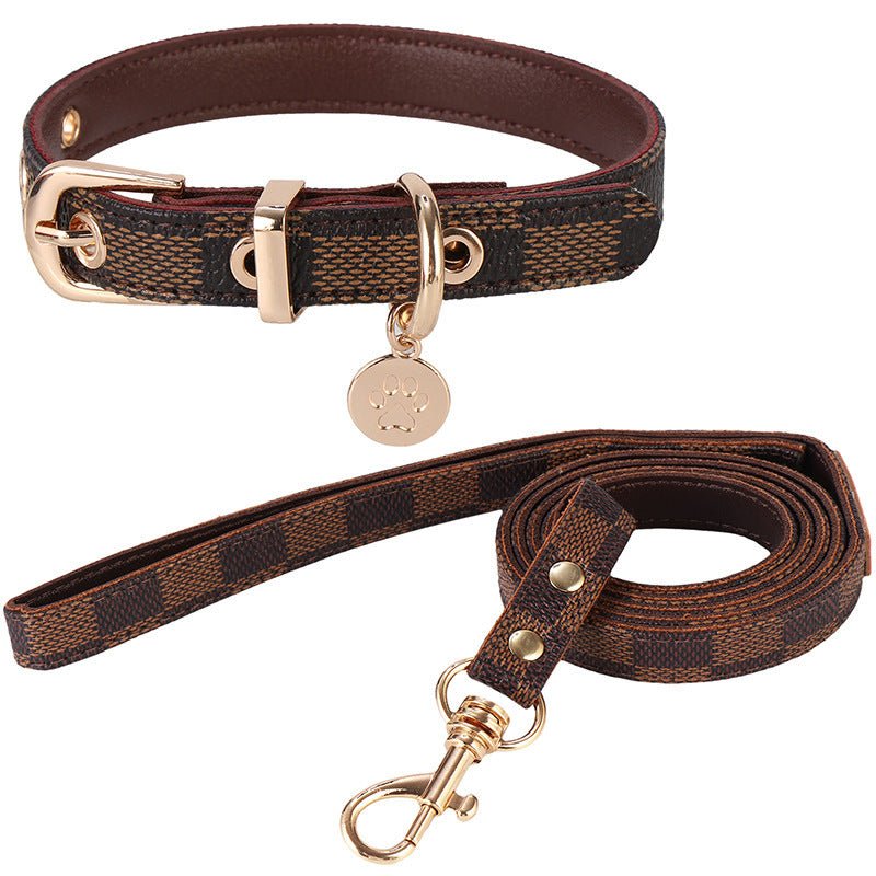 Pawsh & Posh Leather Collar Set - PawPlaza