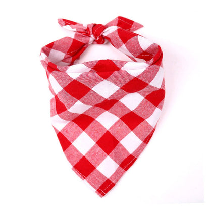 Plaid Pattern Dog Bandana Scarf - PawPlaza