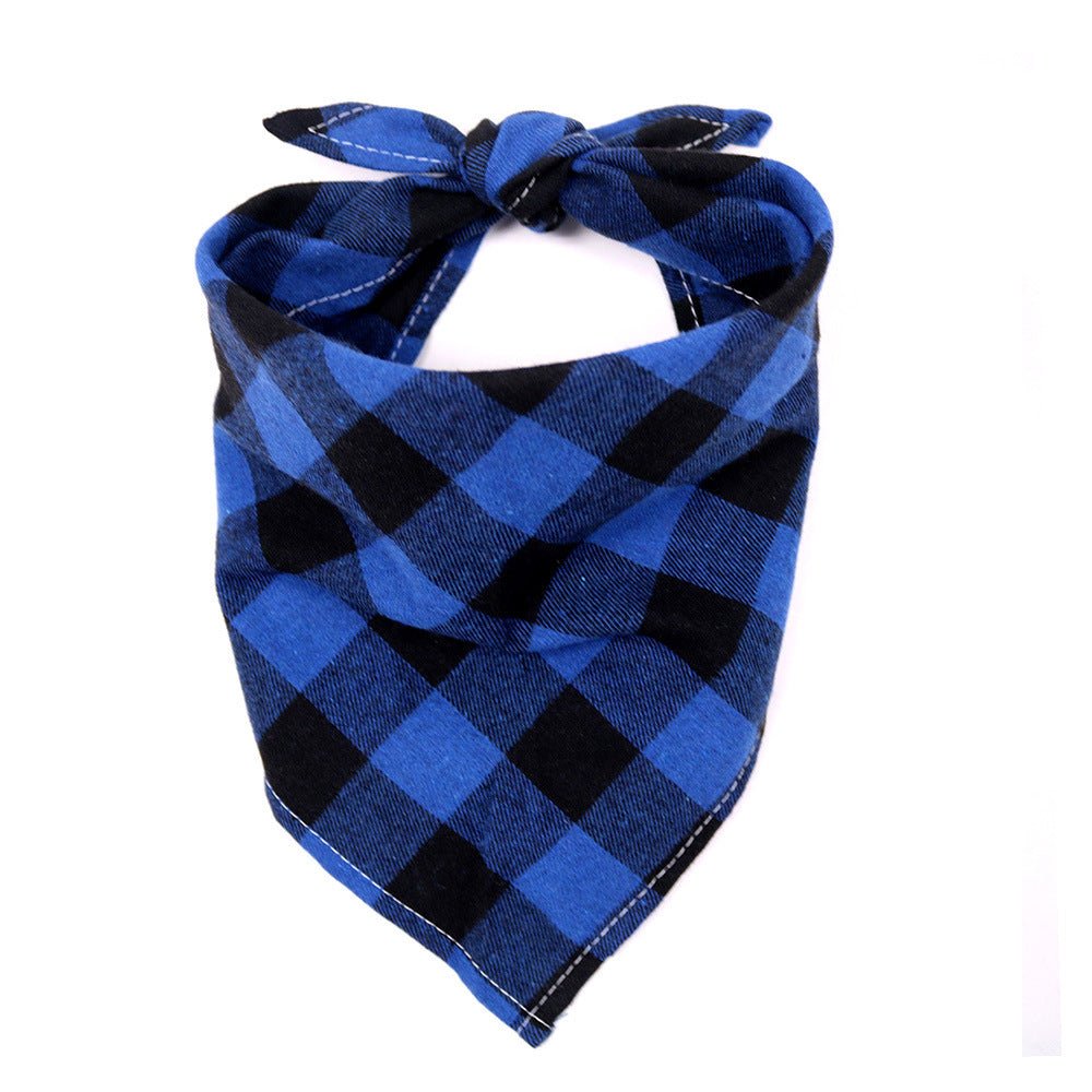 Plaid Pattern Dog Bandana Scarf - PawPlaza