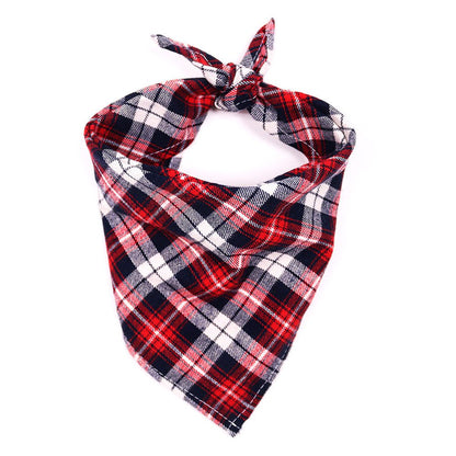 Plaid Pattern Dog Bandana Scarf - PawPlaza