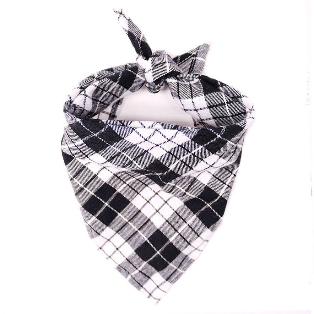 Plaid Pattern Dog Bandana Scarf - PawPlaza