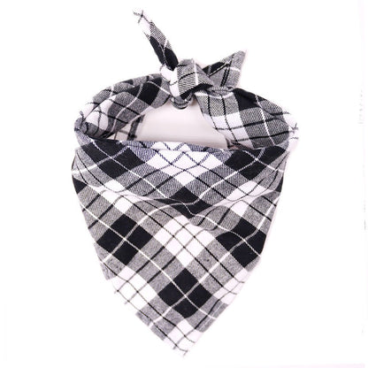 Plaid Pattern Dog Bandana Scarf - PawPlaza