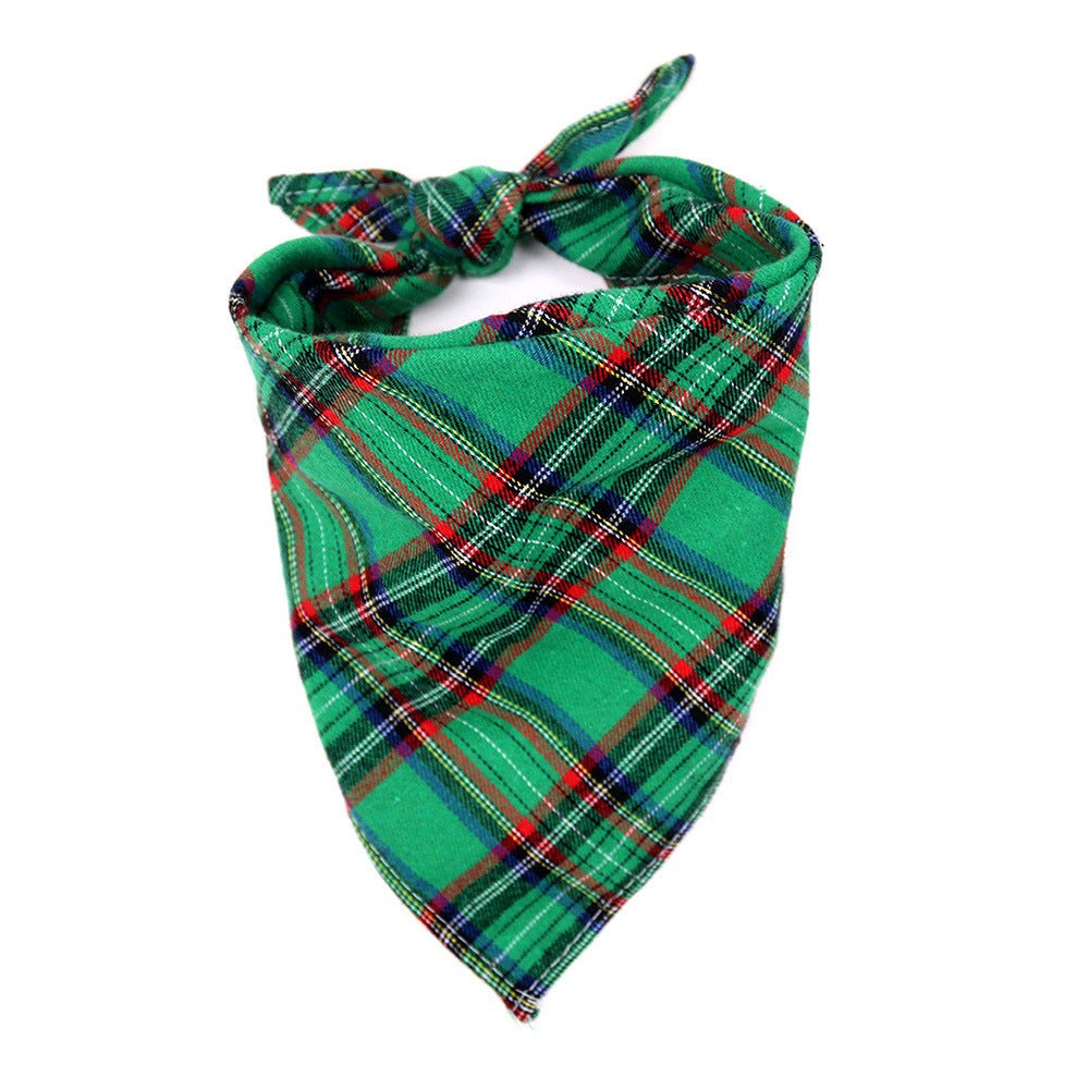Plaid Pattern Dog Bandana Scarf - PawPlaza