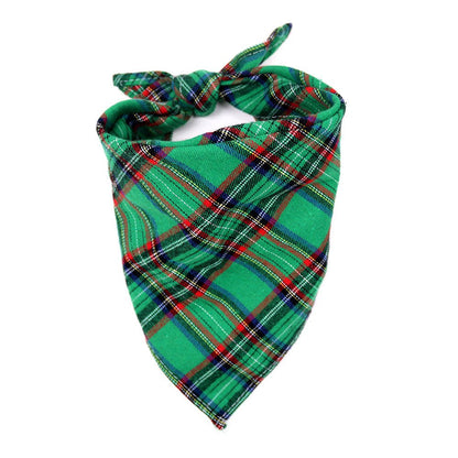 Plaid Pattern Dog Bandana Scarf - PawPlaza
