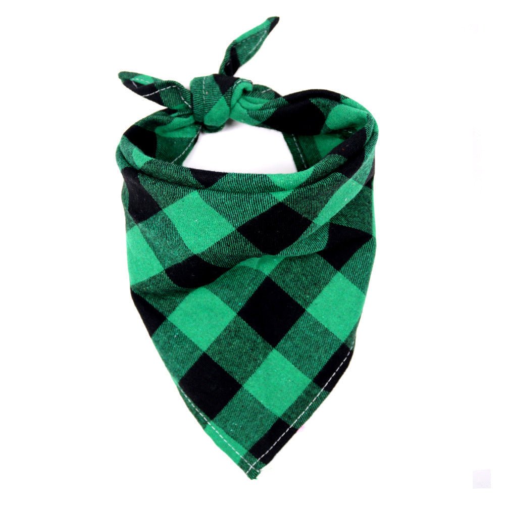 Plaid Pattern Dog Bandana Scarf - PawPlaza