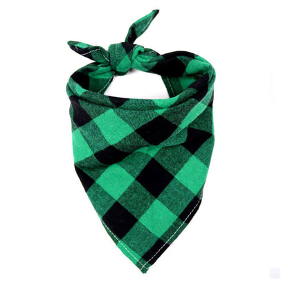 Plaid Pattern Dog Bandana Scarf - PawPlaza
