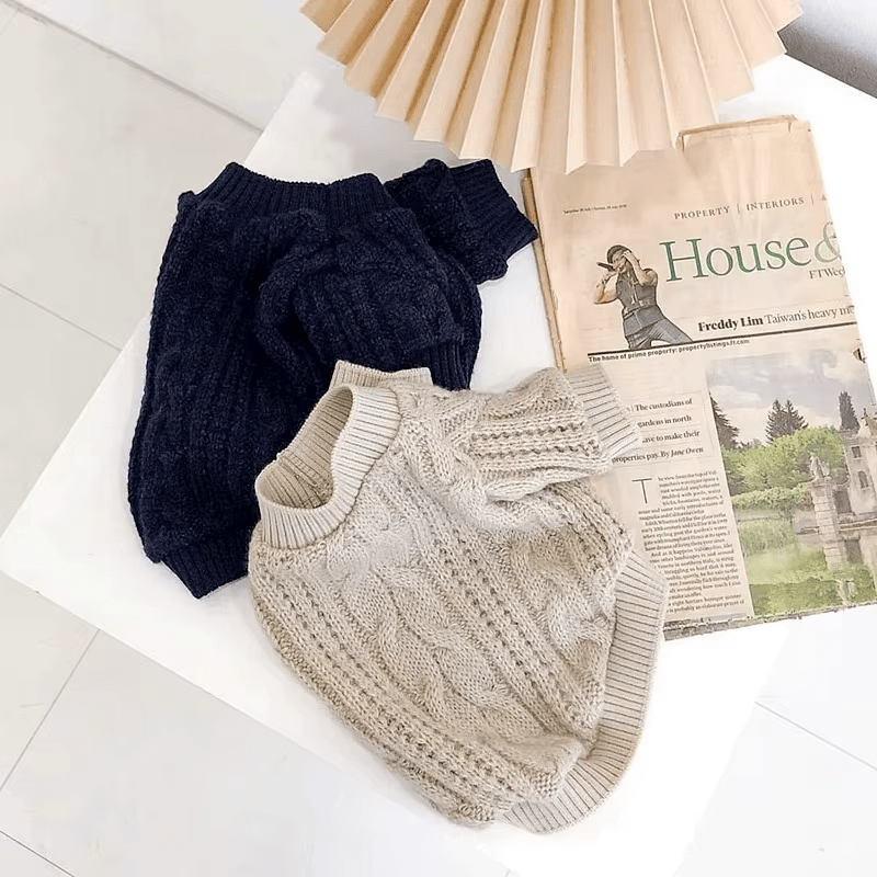 Plush Knit Sweater - PawPlaza