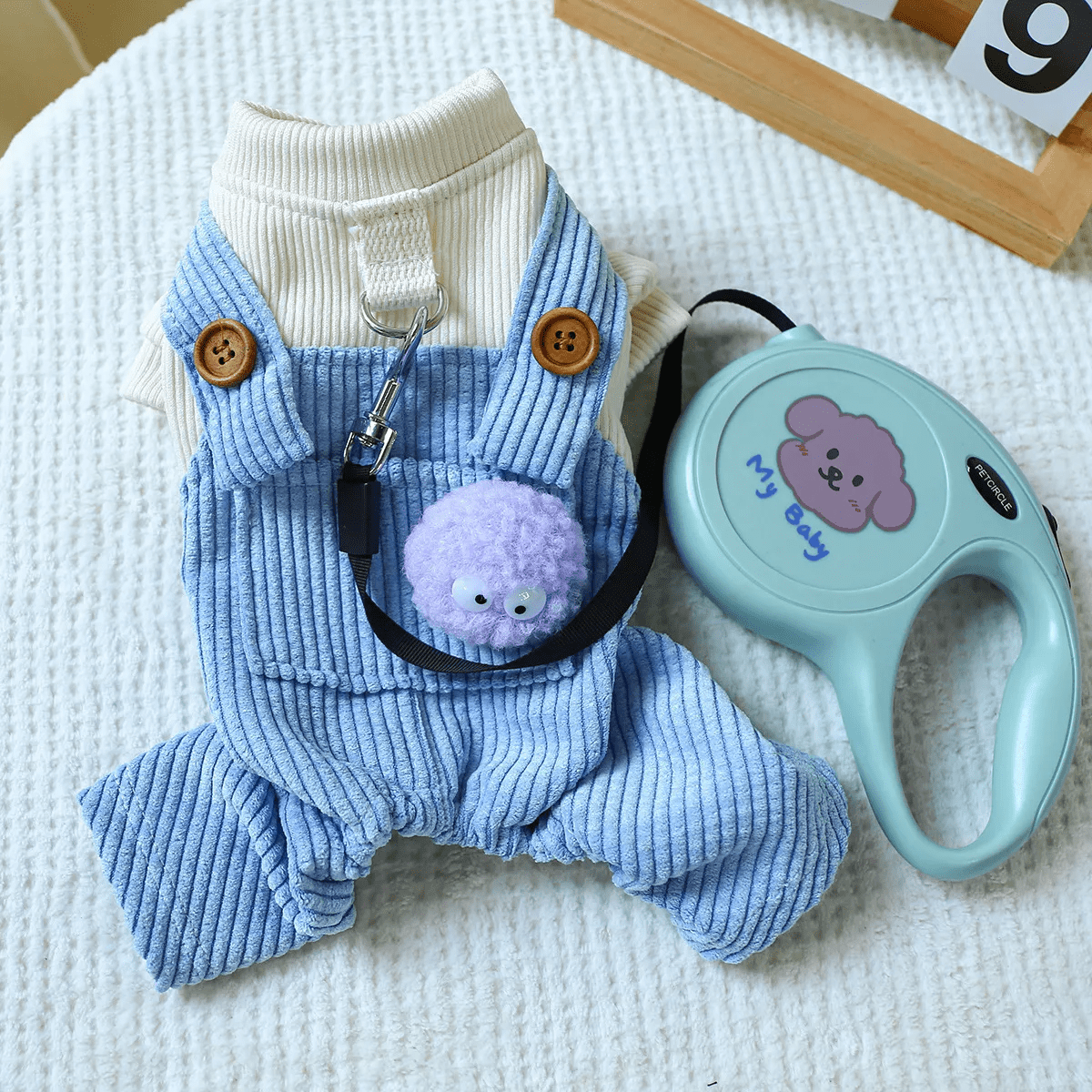 Pom - Pom Corduroy Overalls - PawPlaza