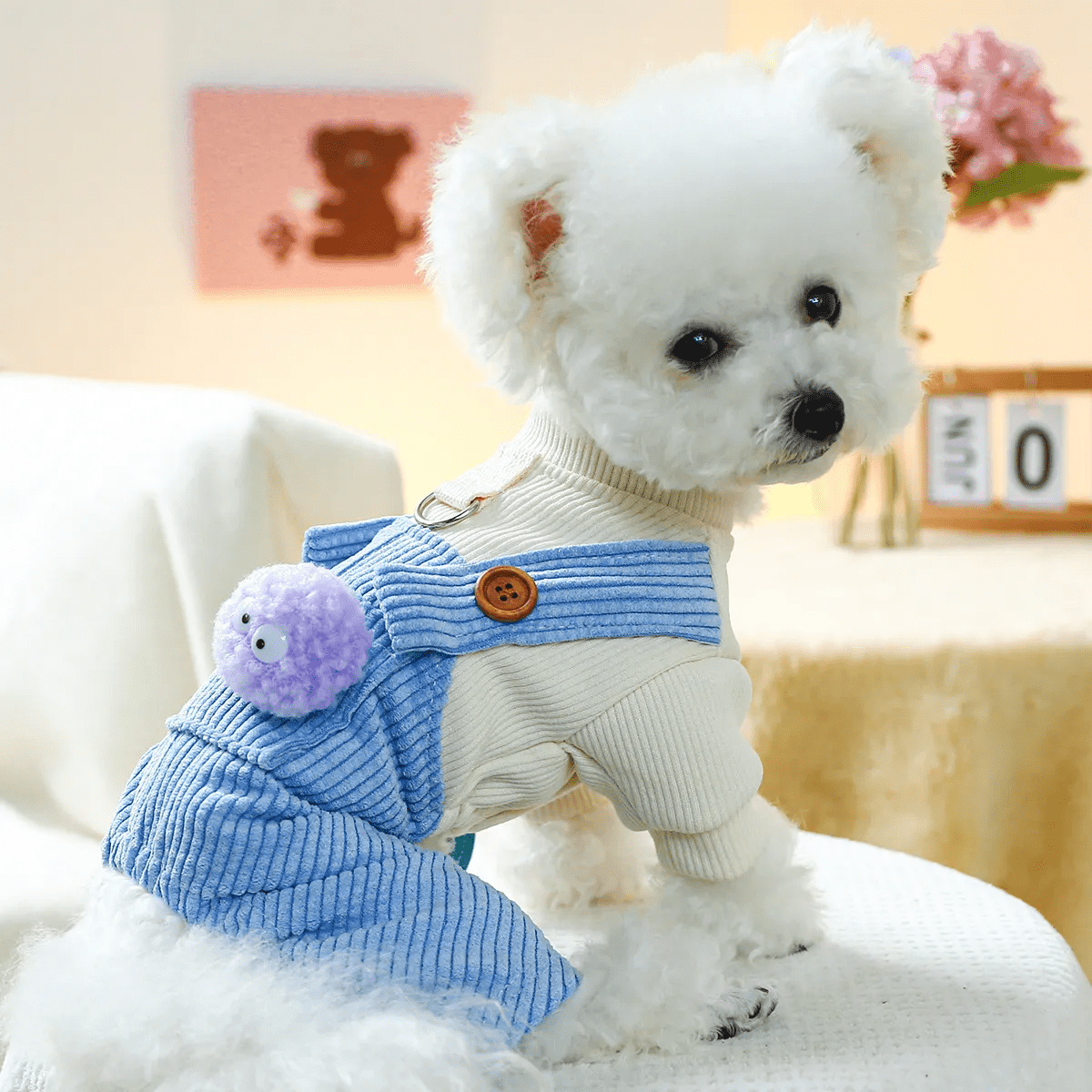 Pom - Pom Corduroy Overalls - PawPlaza