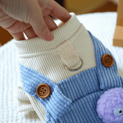 Pom - Pom Corduroy Overalls - PawPlaza