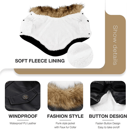 Punky Leather Parka - PawPlaza