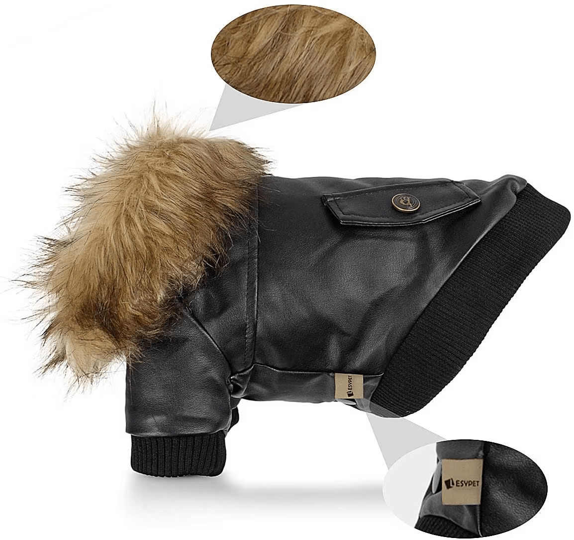 Punky Leather Parka - PawPlaza