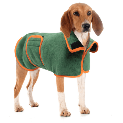 Quick Dry Microfiber Dog Bathrobe Coat - PawPlaza