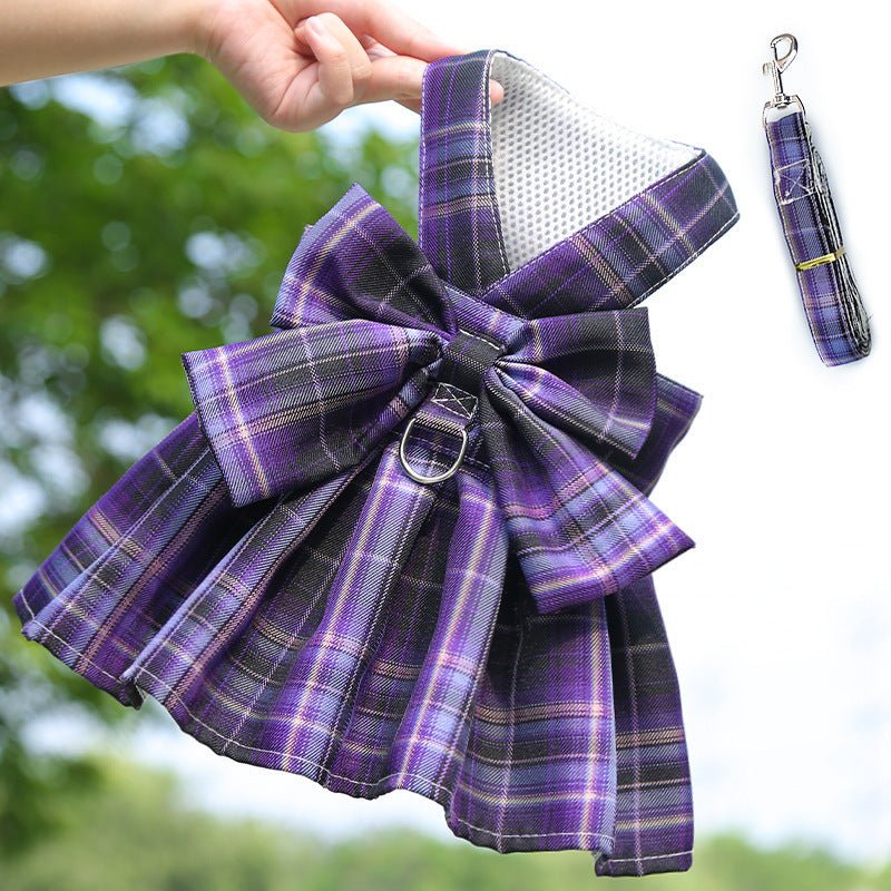 Ribbon Skirt Harness Chest Leash - PawPlaza