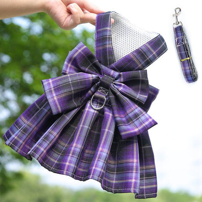 Ribbon Skirt Harness Chest Leash - PawPlaza
