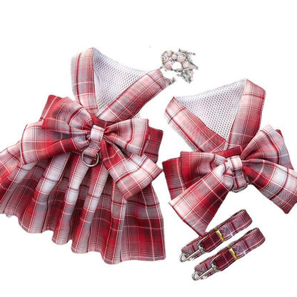 Ribbon Skirt Harness Chest Leash - PawPlaza