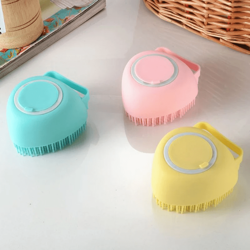 Shampoo Dispensing Silicone Bath Brush - PawPlaza