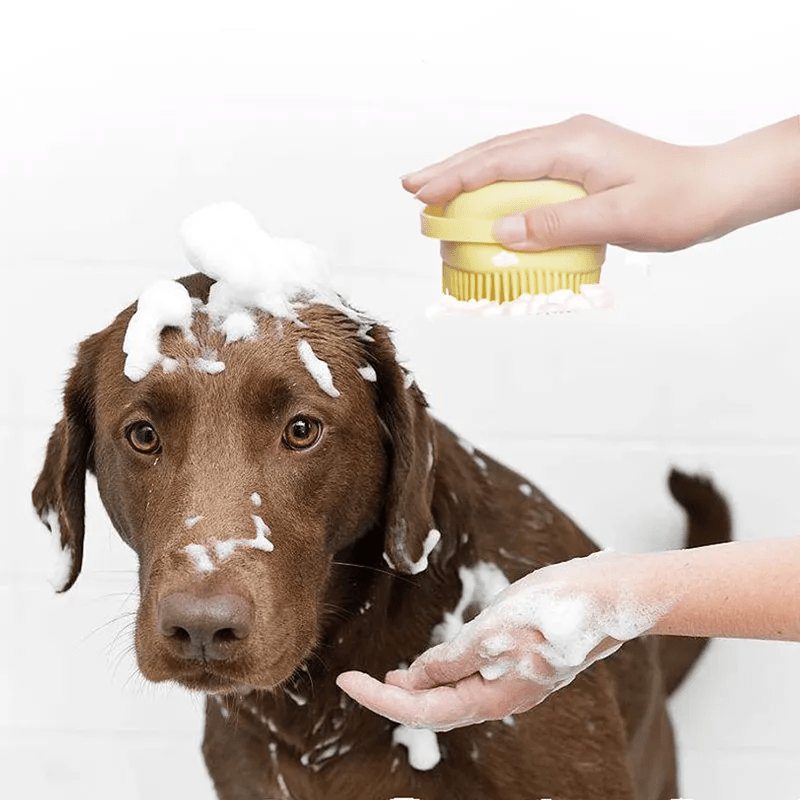 Shampoo Dispensing Silicone Bath Brush - PawPlaza