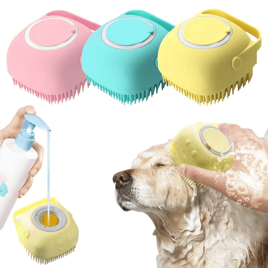 Shampoo Dispensing Silicone Bath Brush - PawPlaza