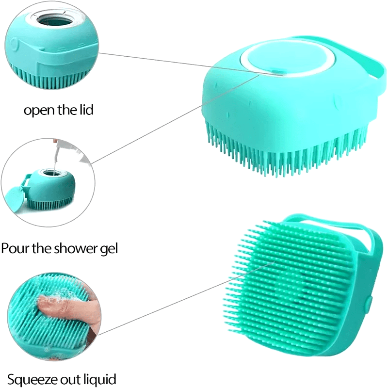 Shampoo Dispensing Silicone Bath Brush - PawPlaza