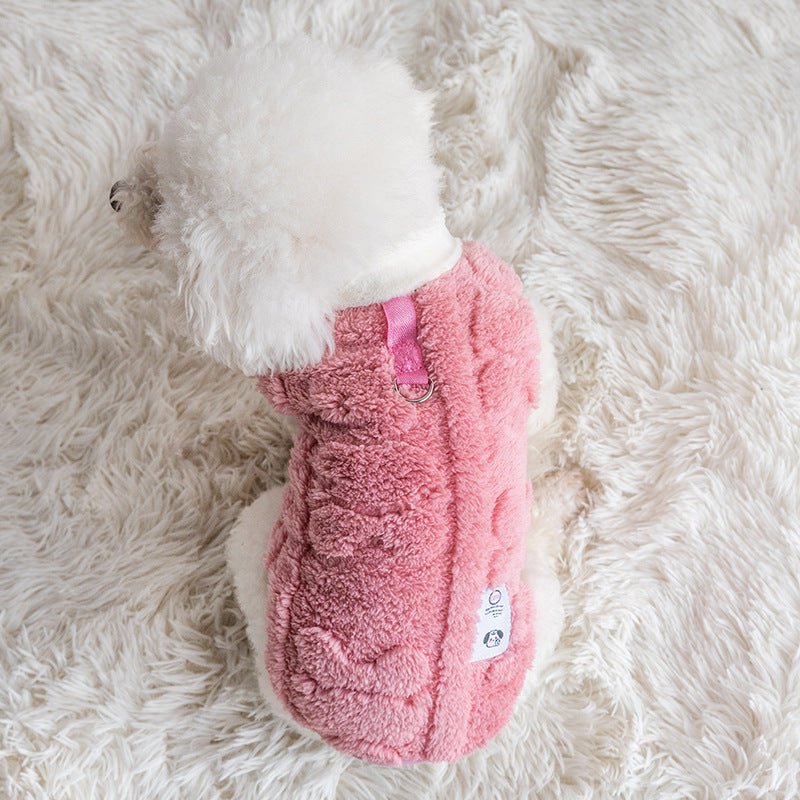 Snug Fluffy Fleece Coat - PawPlaza